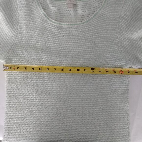J Crew soft wool viscose blend sweater top light pale green white stripe… - Picture 13 of 13